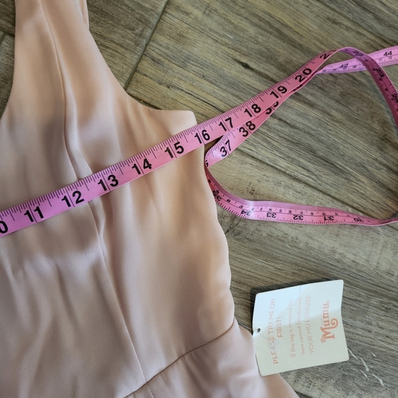 Show me your MUMU womans Jen Maxi dress in Chiffon dusty blush size sma… - Picture 12 of 12
